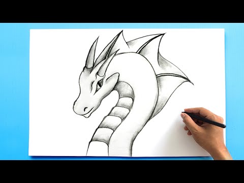 Video: How To Draw A Dragon With A Simple Pencil