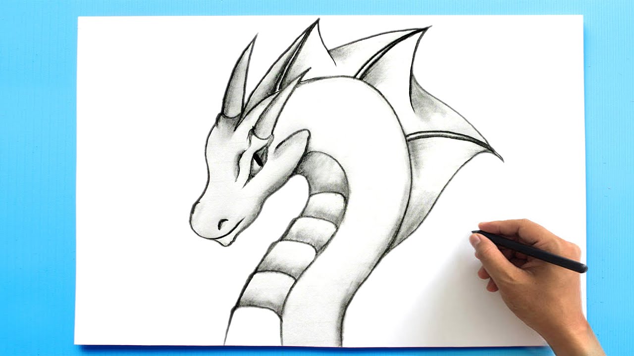 EASY DRAGON DRAWING || How to Draw a Dragon Step by Step Easy ...