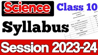 science syllabus class 10 cbse 2023-24 | Science Class 10 Syllabus | Cbse Board Exam 2024