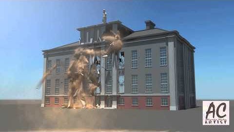 Facade Destruction with pulldownit plugin for maya......