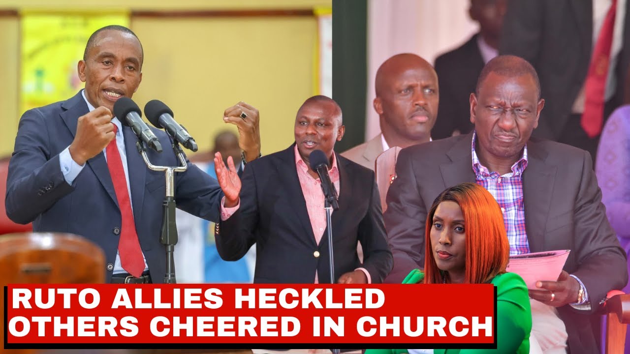 DRAMA IN CHURCH AS RUTO ALLIES CLASH, HECKLED IN FRONT OF HIM IN GATUNDU, KIAMBU