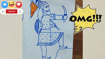 शिवाजी महाराज का आसान चित्र कैसे बनाएं? #art #drawing #painting #sketch #artist #youtubeshorts #work