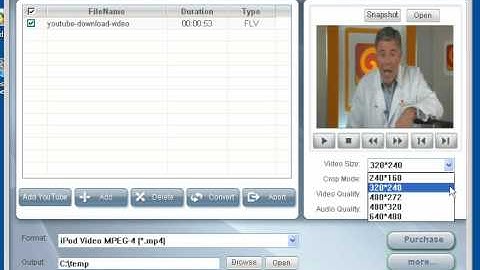 how to convert mov to youtube video (flv)
