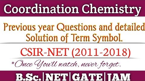 Term symbol Previous year Questions csir net