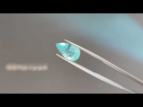 Rare neon blue Brazilian Paraiba tourmaline in pear cut 2.59 carats Video  № 2