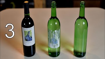 NOT Fast or Easy!  How to remove wine bottle labels.  3 Steps