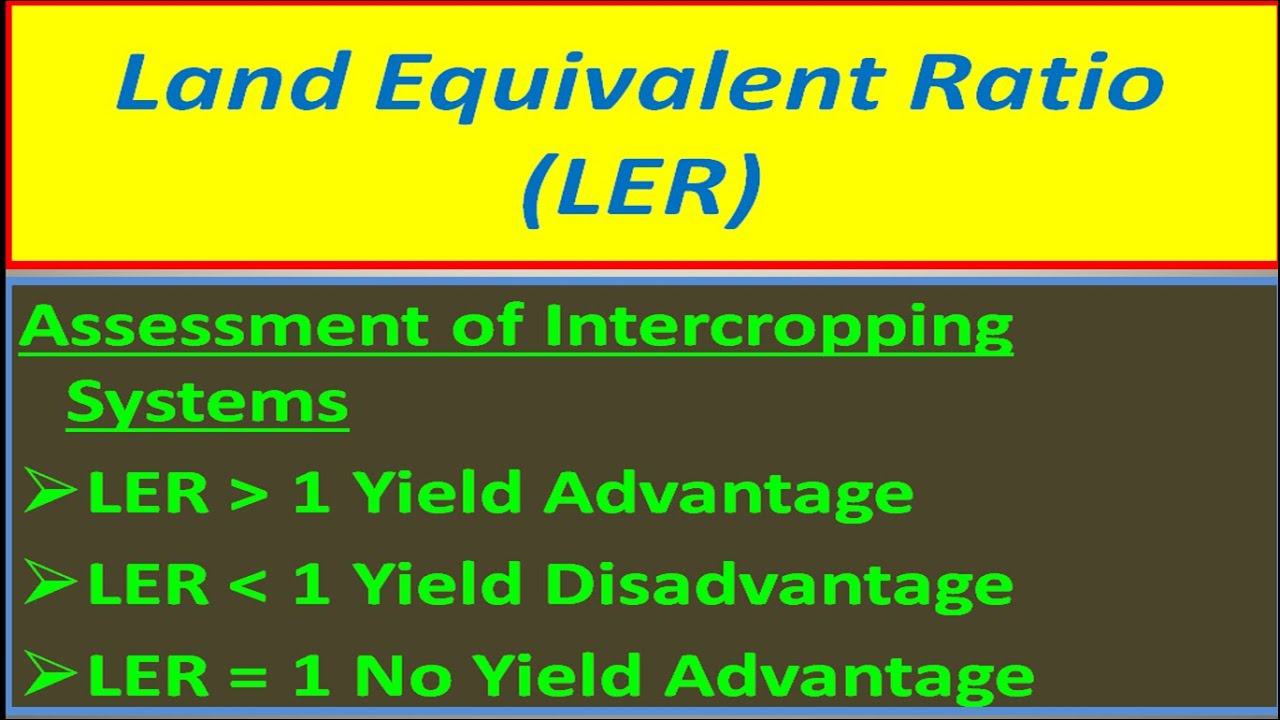 Land Equivalent Ratio (LER) YouTube