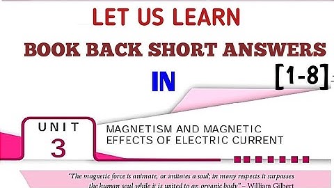 Book back short answers | Unit 3 Magnetism and magnetic effects of electric current | 12 Physics