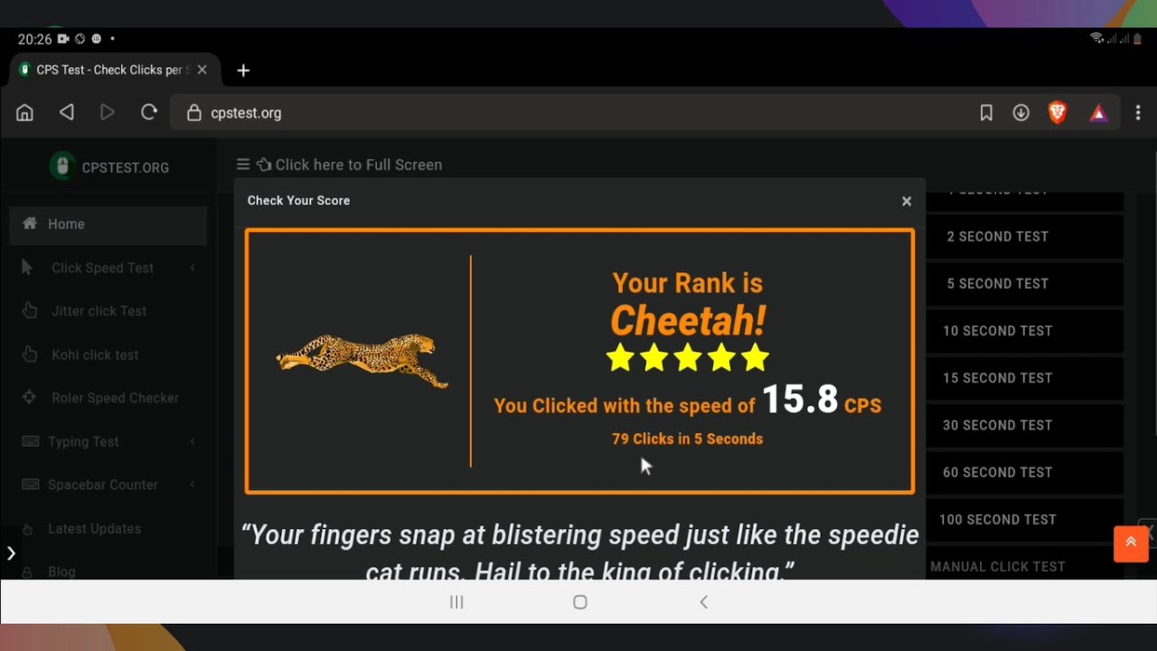 Click Speed Test  Clicks Per Second - CPS Test - Joltfly