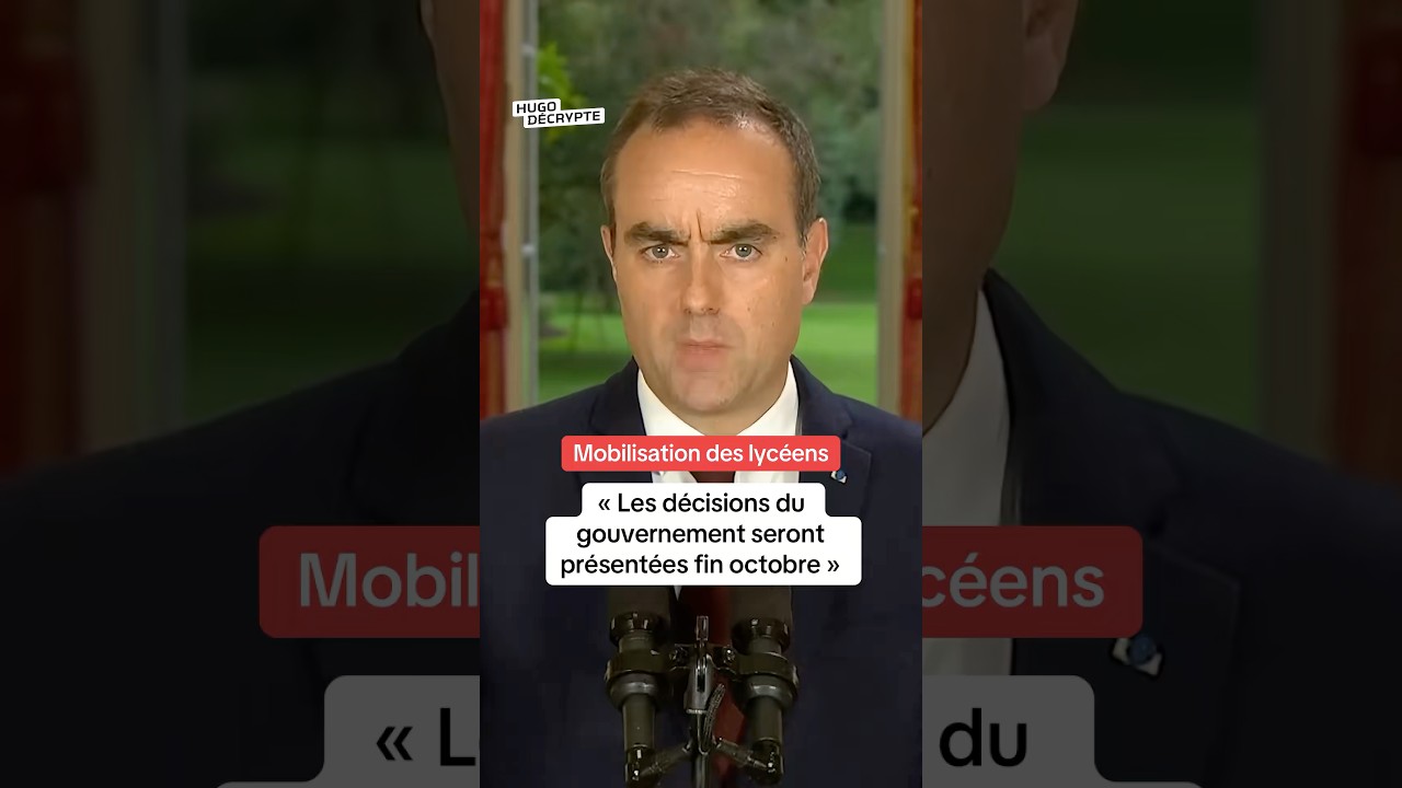 Mobilisation des lycéens : « Les décisions du gouvernement seront présentées fin octobre »