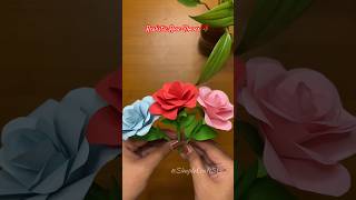 Simple Craft how to make Realistic Rose Flower with Origami Paper 🌹
