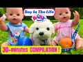  baby born doll compilation twins emma  ethans day in the life with baby born puppy doodle max