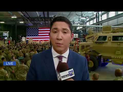 newspaper mockup Live 5pm Coverage - Vice President Mike Pence speaks at Fort McCoy