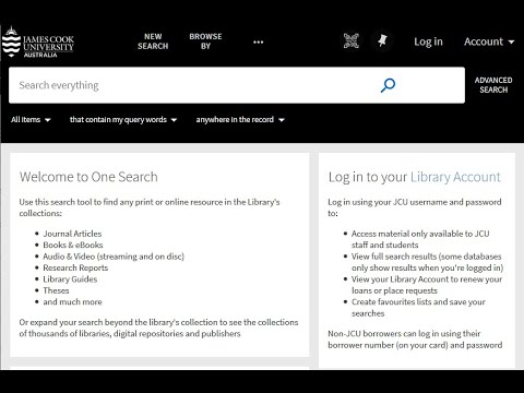 Introduction to JCU Library's One Search