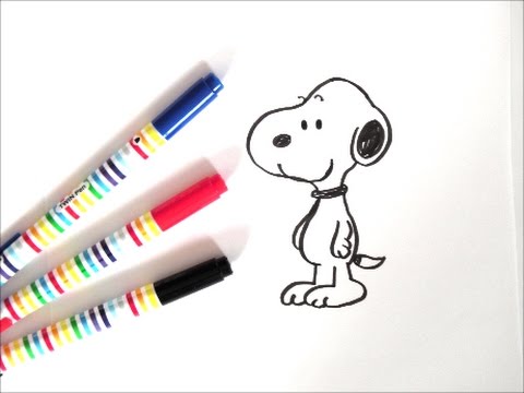 ２０１８年は戌年 スヌーピーの描き方 犬の描き方 年賀状イラスト 人気キャラクター How To Draw Snoopy 그림 Youtube