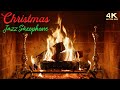 🔥 Crackling Christmas Fireplace &amp; Warm Christmas Jazz Music Ambience ~ Instrumental Saxophone Fire