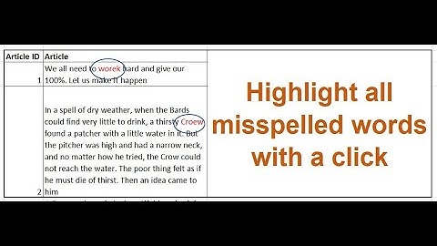 Highlight misspelled words only, in worksheet with VBA code; Urdu/Hindi