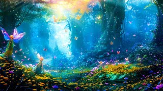 Enchanted Tranquil Forest with Fairies Dancing 🌺 Soothe Flute Music & Nature Sounds for Heals, Rest🦋