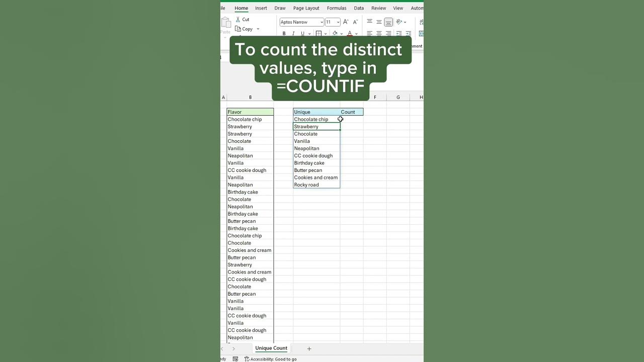 Excel count unique items in a list easy tutorial for beginners youtube