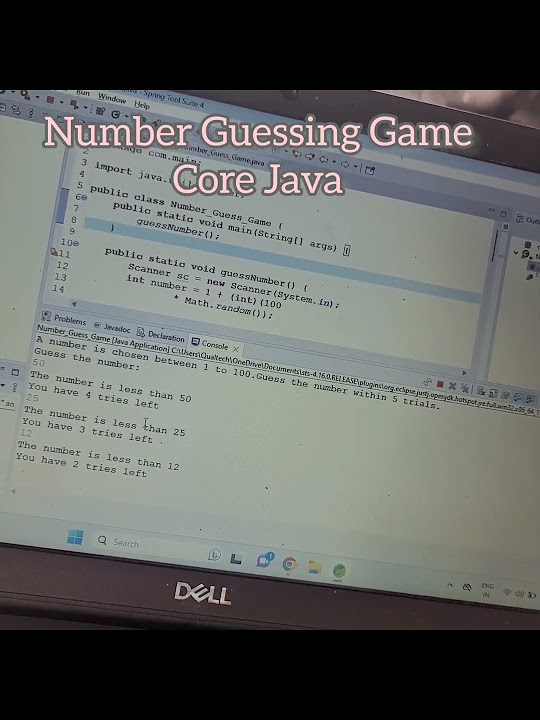 Number Guessing Game, Core Java #programming - YouTube