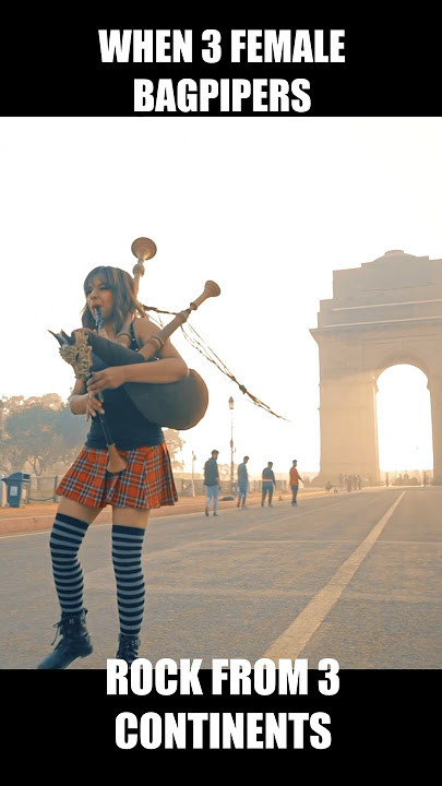 When 3 Female Bagpipers rock from 3 different countries!! #bagpipes #rock #music