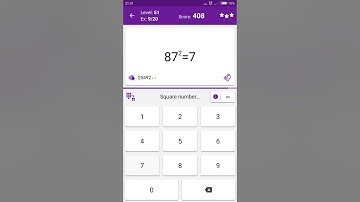 Math Tricks - Training mode - square numbers between 80 and 89 - level 051 (Number Keyboard)