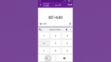 Math Tricks - Training mode - square numbers between 80 and 89 - level 051 (Number Keyboard)
