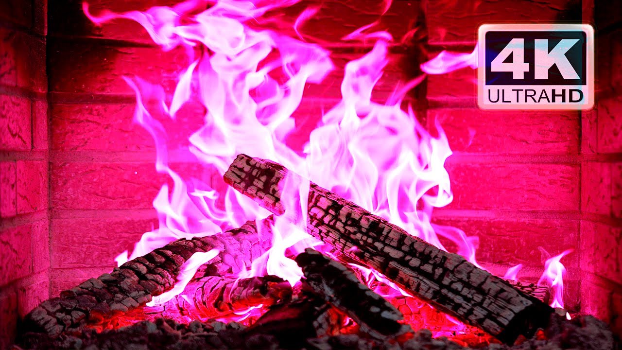 🔥 PINK FIREPLACE 4K Ultra HD - YouTube