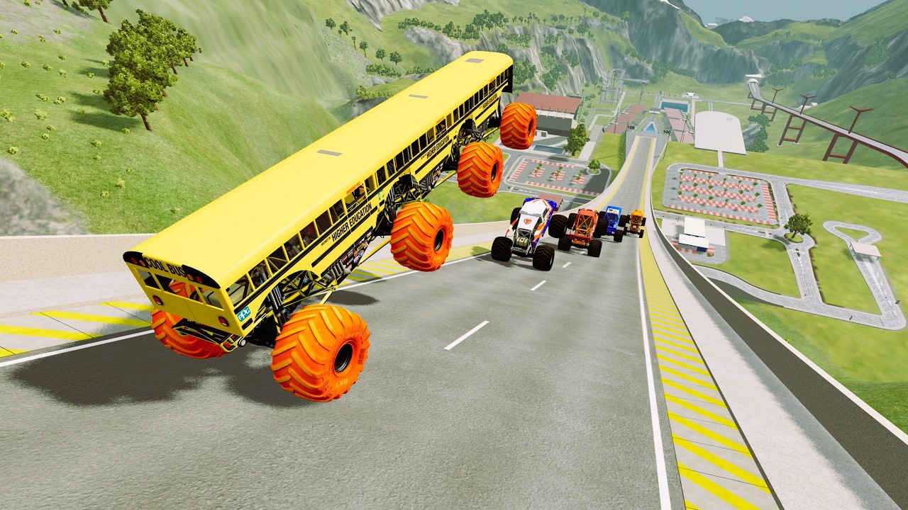 Epic #16    High Speed monster trucks jumps Small & Big   | Vehicles Monster Car