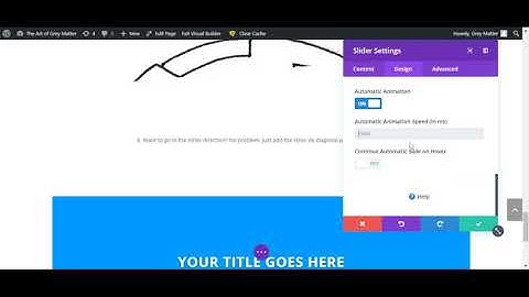 Enable Automatic Animation on Divi Sliders module.