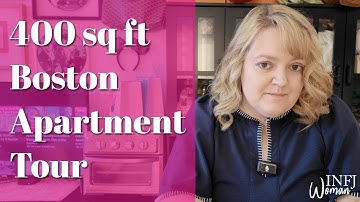 400 sq ft Boston Apartment Tour | Cozy Small Space Living in the City | 400 sq ft Downtown Living