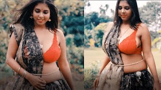 Unique village food | Hot photoshoot | Roohi roy | Saree Beauty | nandini nayek | saree fashion #11