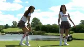Sexy Golf Girls in Mini Skirts 'Swinging' like Tiger haha :p