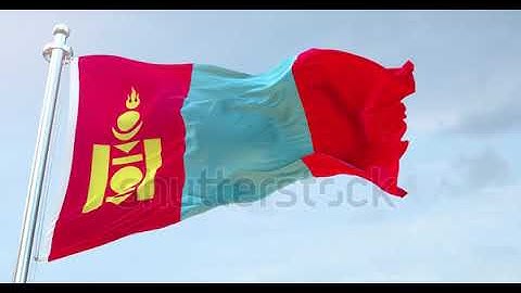 Mongolia Flag Waving loop 4K