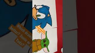 Sonic The Hedgehog From Sonic 2 And Baby Yoda Drawing Which Is Better?
