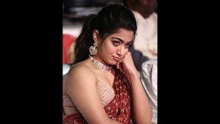 Beautiful Rashmika Mandanna in Red Designer Saree