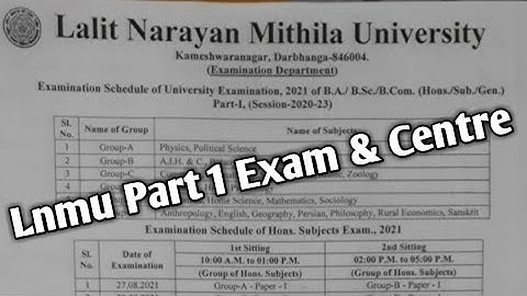 Lnmu part 1 examination programme list 2021
