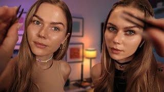 ASMR Pampering You With My Sister! ~ Twin RP  (Haircut, Hairwash, Makeup, Face Care, Tweezing)