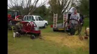 1914 Amanco Four Mule Team Hit and Miss Stationary Engine driving Chaff Cutter