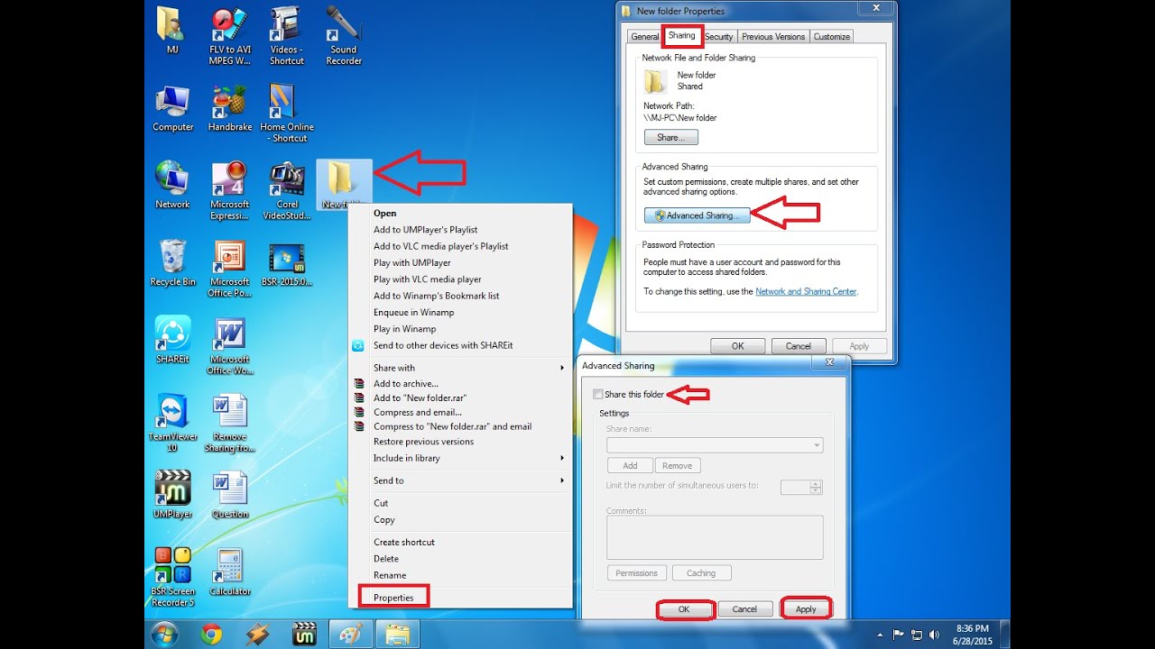 How to Remove Sharing of Folder and Drive in Windows 7, 8 \u0026 8.1
