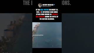 USS Enterprise Takes a Direct Hit | Rare WWII Footage #ww2 #shorts