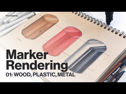 Marker Rendering Tutorial 01- How to Render Wood, Plastic and Metal.