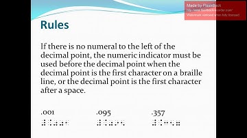 Nemeth Braille Code Part 6 - Decimal Point