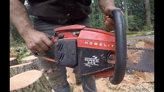 OLD HOMELITE SUPER XL 922, BUCKS BIG LOG