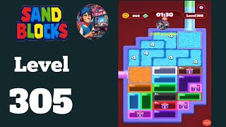 Sand blocks drop puzzle level  305 Hard level solution and walkthrough 