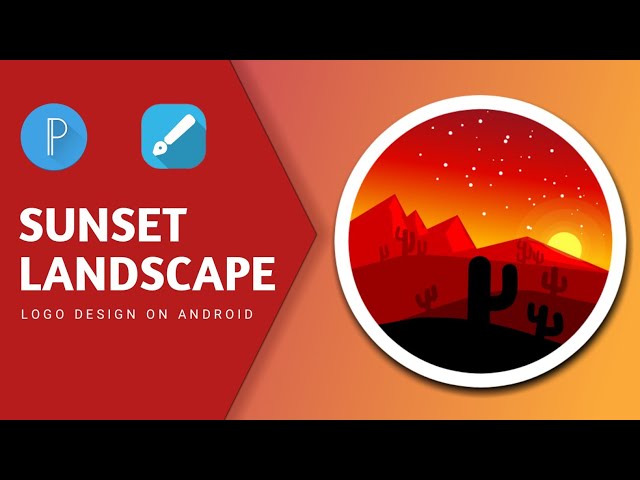 Sunset Landscape | Logo Design On Android | Pixellab & Infinite Design class=