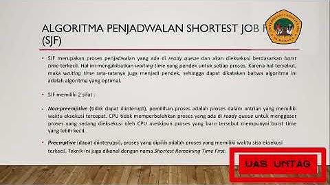 Algoritma Penjadwalan Proses (FCFS, SJF), Imanuel Saragih,  Informatika, UNTAG Surabaya, Tahun 2020
