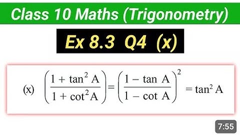Class - 10 Ex - 8.3, Q4 (x) (Trigonometry) || New NCERT CBSE || 10th Trigonometry 2025