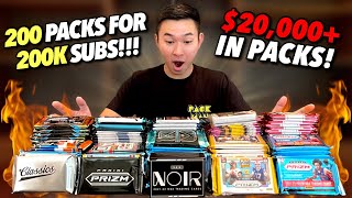 *UNBELIEVABLE PULLS! 😱* OPENING 200 PACKS WORTH $20,000+ TO CELEBRATE 200K SUBSCRIBERS!