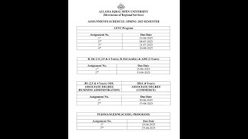 Aiou Assignment Schedule #aiou #aioustudent #aiousolveassignments #shortvideo #shorts #shortsfeed